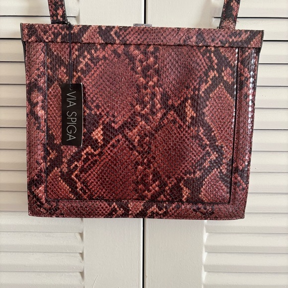 Via Spiga Handbags - Via Spiga Snakeskin Genuine Leather Bag Vintage Made in Italy